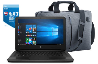HP 14 Inch Intel i3 8GB 2TB Laptop Black - Bag & McAfee.